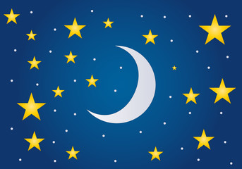 Obraz na płótnie Canvas Cielo nocturno con estrellas y luna.