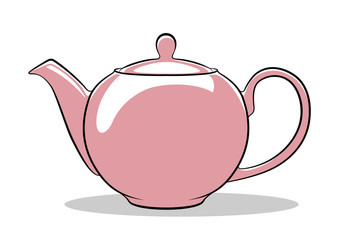 Vector illustration of pink teapot