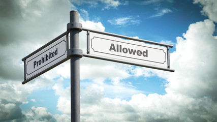 Street Sign to Allowed versus Prohibited