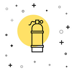 Black line Aqualung icon isolated on white background. Oxygen tank for diver. Diving equipment. Extreme sport. Sport equipment. Random dynamic shapes. Vector Illustration