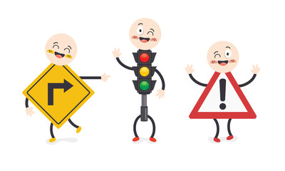 Traffic Concept With Funny Characters