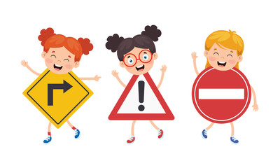 Traffic Concept With Funny Characters