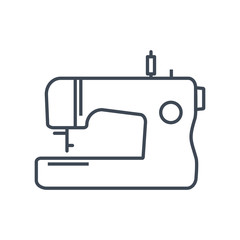 Thin line icon clothing, garment industry, sewing machine