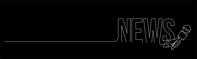 News Calligraphic line art Text shopping poster vector illustration Design.