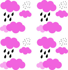 pattern fruit leaves rain