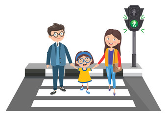 Traffic Concept With Funny Characters