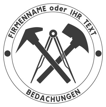 Werbeaufkleber, Bedachungen mit Rundtext, (Text nicht editierbar)