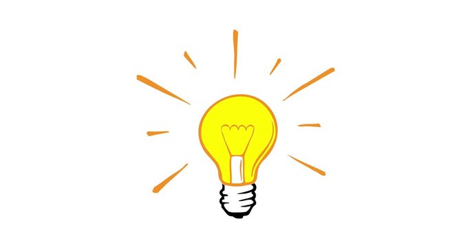 
The light turns on, lights up, abstraction - an idea comes to a person. Burning light bulb on a white background.
