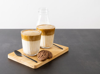 Quarantine trend homemade korean whipping coffee Dalgona.