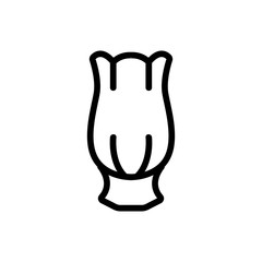vase in shape of flower icon vector outline illustration