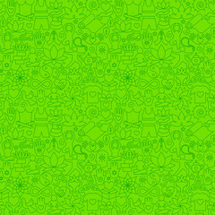 Yoga Meditation Line Seamless Pattern