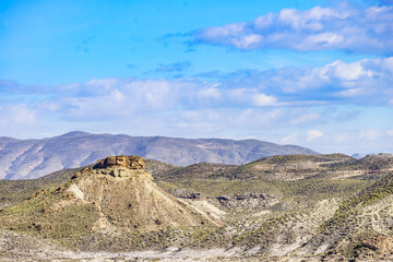View of the Tabernas desert in Spain