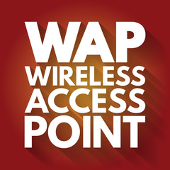 WAP - Wireless Access Point acronym, technology concept background