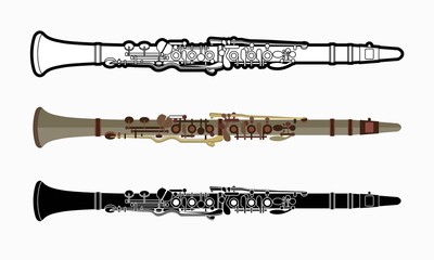 Clarinet instrument cartoon music graphic vector