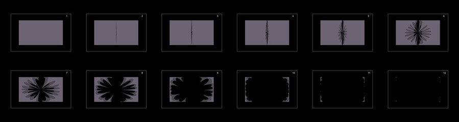 Animation transitions effect. Sprite Sheet of transitions. Ready frame by frame animation for games, cartoon or animation. ash color scene transition effect.  Animation transitions effect – 18.