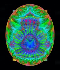Digital art of a Fractal Mandala	