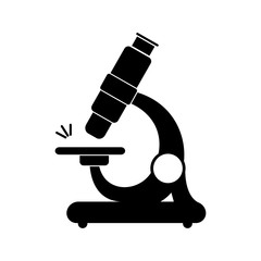 Microscope icon. Vector illustration high magnification medical instrument.