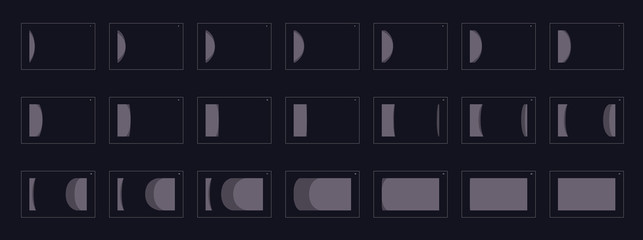 Animation transitions effect. Sprite Sheet of transitions. Ready frame by frame animation for games, cartoon or animation. ash color scene transition effect.  Animation transitions effect 23