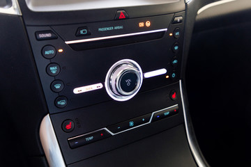 Control buttons in interior of a modern car