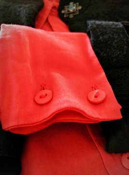 Close-up Of Red Button Down Shirt