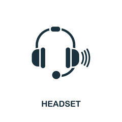 Headset icon. Simple illustration from wireless devices collection. Creative Headset icon for web design, templates, infographics and more