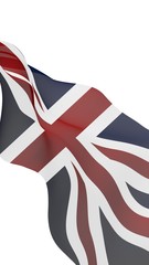 Waving flag of the Great Britain. British flag. United Kingdom of Great Britain and Northern Ireland. State symbol of the UK. 3D illustration