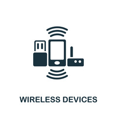 Wireless Devices icon. Simple line element Wireless Devices symbol for templates, web design and infographics