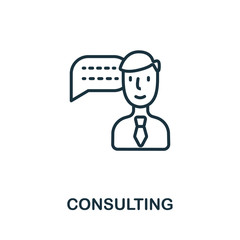 Consulting icon from business training collection. Simple line Consulting icon for templates, web design and infographics