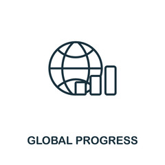 Global Progress icon from business training collection. Simple line Global Progress icon for templates, web design and infographics