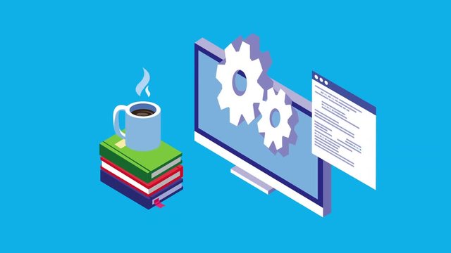 education online technology with desktop