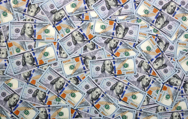  US dollar new design banknotes  background.