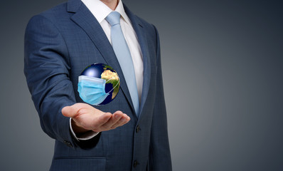 Business man with empty hand and