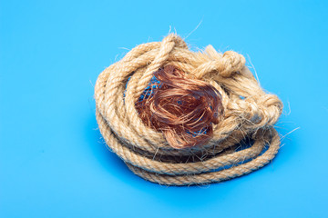 Copper cable, copper filaments to carry electricity.