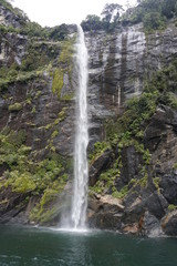Fototapeta na wymiar Waterfalls in the fjord 