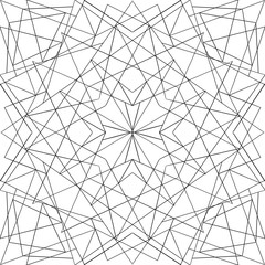 Geometric black and white mandala on white background. Relax drawing. Coloring book. 