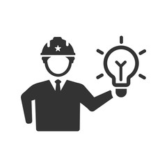 Architect designing idea icon