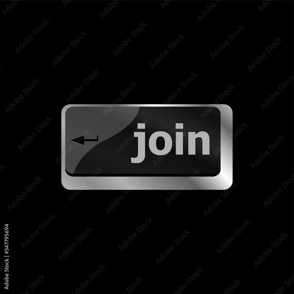 Poster computer keyboard key join, business concept