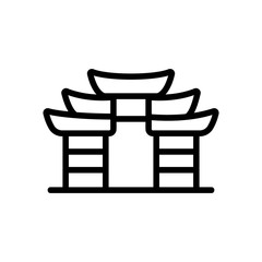 chinese temple icon vector. chinese temple sign. isolated contour symbol illustration