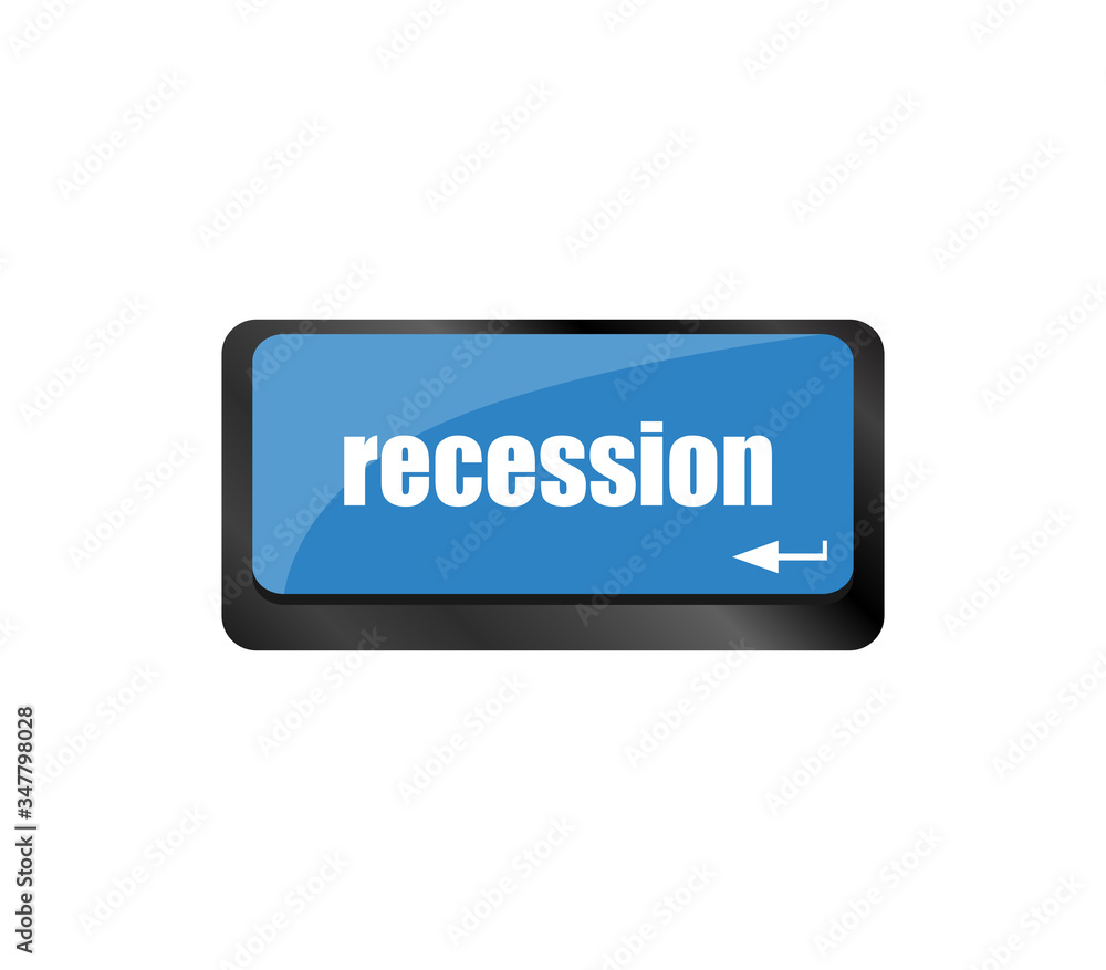 Poster recession enter button on computer keyboard key