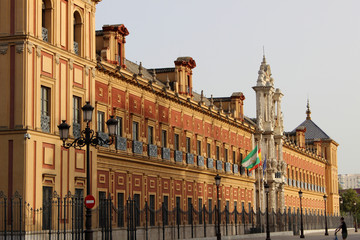 Fototapeta na wymiar Palacio de San Telmo es la sede de la Presidencia de la Junta de Andalucía. Está ubicado en Sevilla (España) 