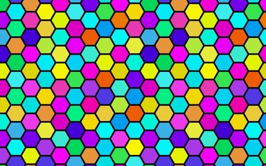 Honeycomb many color, multicolored. Isometric geometry. 3D illustration