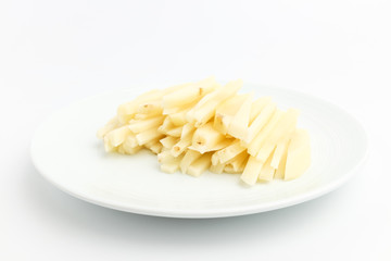 Fresh potatoes sliced ​​with background