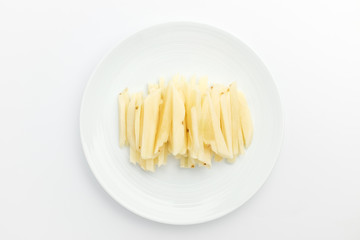 Fresh potatoes sliced ​​with background