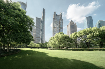 Obraz premium Green Space, Lujiazui Central, Shanghai, China