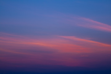 sunset, gradient texture of the sky from dark blue to orange.