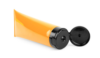 Blank White cosmetic tube pack Cream Or Gel. Ready for your package design. isolated on white background