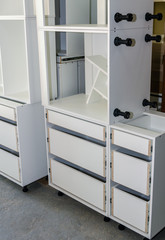 Assembly of hard furniture, close-up drawers for drawers