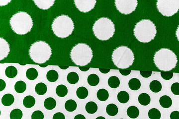 Green checkered fabric closeup , tablecloth texture