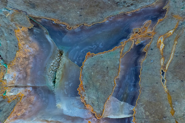 Natural mineral agate stone texture detail closeup