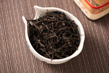 Indian black tea comes in a white porcelain bowl.